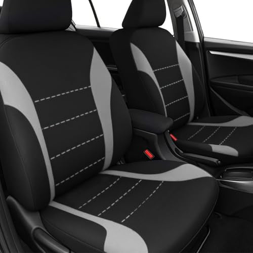 Polyester Full Car Seat Cover Set with Sponge Padding (Gray/Black)