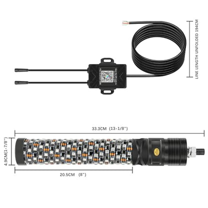 2PCS 1FT Fat Spiral Led Whip Lights with APP&Remote Control RGB Chasing Dancing Lighted Antenna Whips Compatible with Can (Fat 2PCS 1FT)