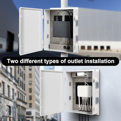 Outdoor Electrical Junction Box with High Power Outlet (18.1"H x 12.6"L x 6.3"W & Outlet)