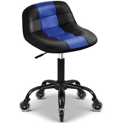 Rolling Shop Stool with Wheels (Blue)