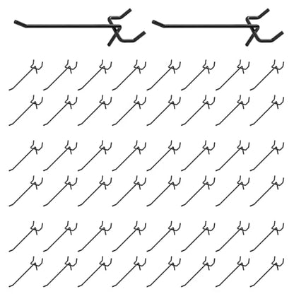 50Pcs 4" 10CM Pegboard Hooks Assortment Set (4 Inches / Black)