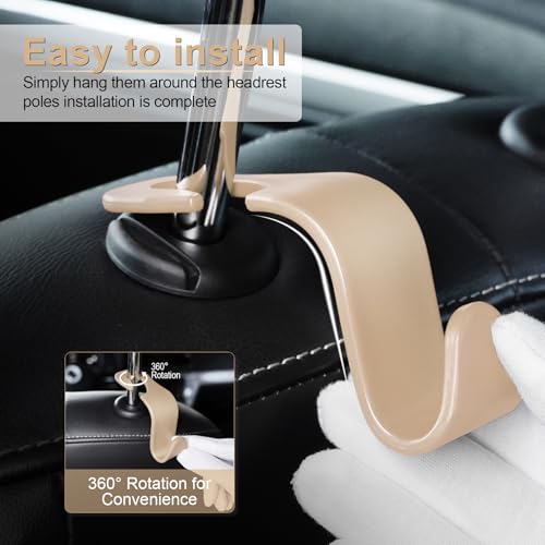 Car Seat Headrest Hook (Beige)