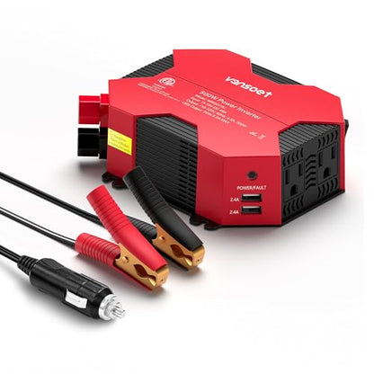 500 Watt Car Power Inverter DC 12V to AC 110V Car Plug Inverter Adapter Power Converter with 4 USB Charging Ports and 2 AC Outlets Car Charger