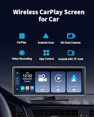 Portable Wireless CarPlay Screen for Car (Black / 11inch)