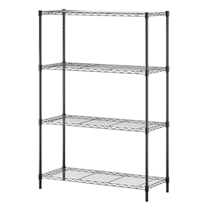 4 Tier Wire Shelf (Black / 36"D x 14"W x 54"H)