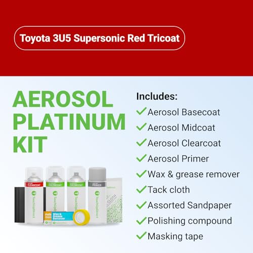 Car Paint Touch Up Spray Kit (Aerosol Spray - Platinum Kit / Supersonic Red Tricoat)