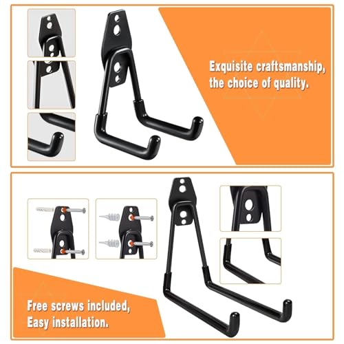 32 Pack Steel Garage Hooks Heavy Duty (32pcs - Black)