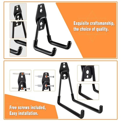 32 Pack Steel Garage Hooks Heavy Duty (32pcs - Black)