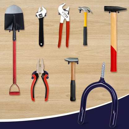 12 Pack Garage Storage System Steel U Hooks with Anti (Blue / 12 Pack)