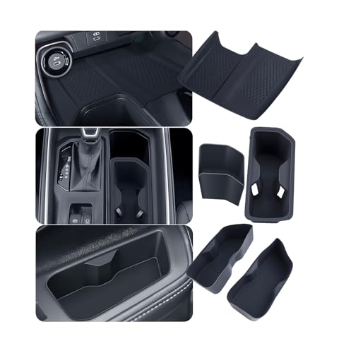 1st & 2nd Row Cup Holder Inserts & Wireless Charging Protective Mat for Toyota Grand Highlander 2026 2025 2024 (for Toyota Grand Highlander 2024-2026, 5PCS)