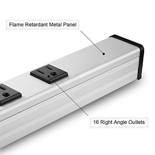 Long Heavy Duty Metal Power Strip (10FT / Silver)