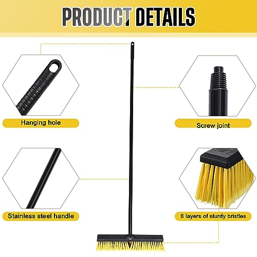 6 Pack 18 Inch Push Broom Bulk (Yellow)
