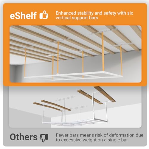 4x8ft Overhead Ceiling Garage Storage Rack (White)