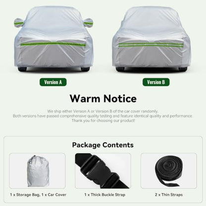 6 Layers Premium SUV Car Cover Waterproof All Weather Weatherproof UV Sun Protection Snow Dust Storm Resistant Outdoor Exterior Custom Form (Silver Car Cover / K8 - SUV -（Fits size 188"-200"）)