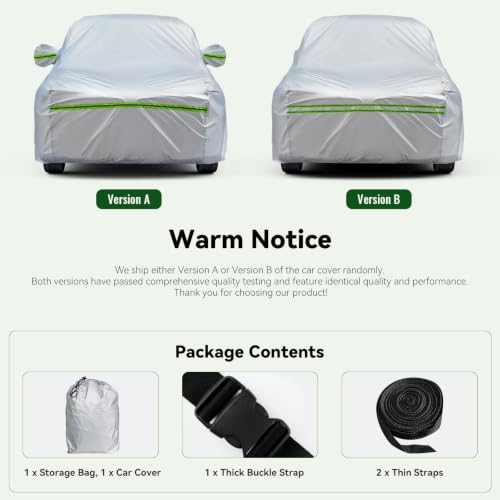 6 Layers Premium SUV Car Cover Waterproof All Weather Weatherproof UV Sun Protection Snow Dust Storm Resistant Outdoor Exterior Custom Form (Silver Car Cover / K6 - SUV -（Fits size 165"-179"）)