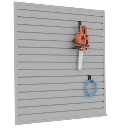 Slatwall Panel Garage Organizer PVC Slatwall Heavy Duty Wall Mounted Rack (Grey / 4ft x 4ft)