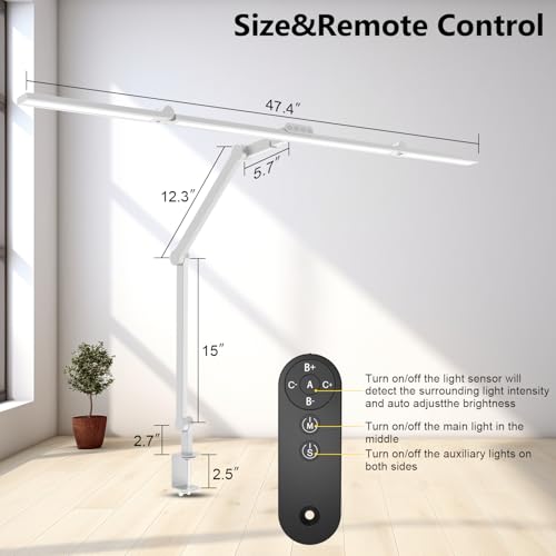 36W Ultra Bright Architect Desk Lamp with Clamp (White)