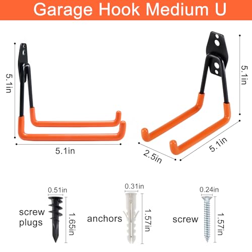 Garage Hooks Heavy Duty (4 X Medium U hooks)