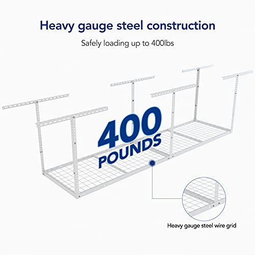 2x8 Overhead Garage Ceiling Storage Rack Organization (White / 2x8 ft)