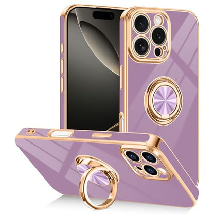 Designed for iPhone 16 Pro Max Case with Ring Stand Slim Purple (Purple / 6.9'' iPhone 16 Pro Max)