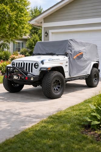 Waterproof Cab Cover for Jeep Wrangler JK JL 2 Door (Grey / Fit for Jeep Wrangler 2 Door)