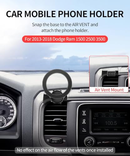 Car Phone Holder for Dodge Ram 1500 (for 2013-2018 Ram 1500 2500 3500)