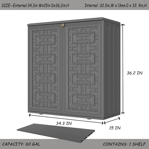 Storage Box Outdoor Caninet (Gray)