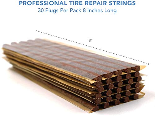 30 pcs 8" Brown Tire Repair Strings Tire Repair Plugs (Brown / 8" x φ0.236" 30pcs)