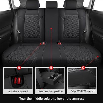 Rav4 Seat Covers Full Set for 2019 (Black / 2019-2025 RAV4 Hybrid(Non XSE&2022-2025 SE Hybrid))
