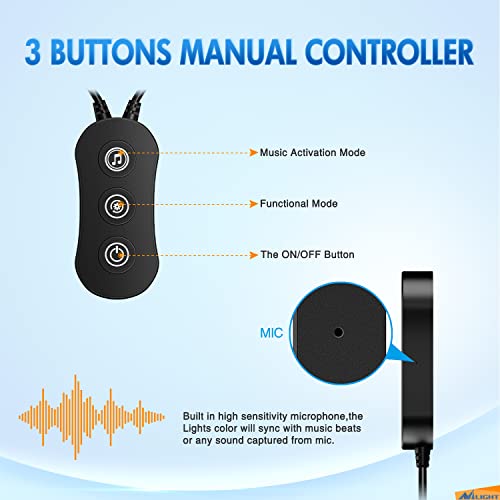 RGB LED Car Interior Stripe Light with APP Control Multicolor Music Sync Mode Waterproof Car Under (APP RGB Lights)
