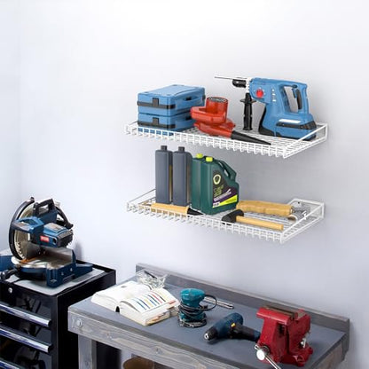 2 Pack Wall Mounted Storage Shelves (White / 12*23.5")