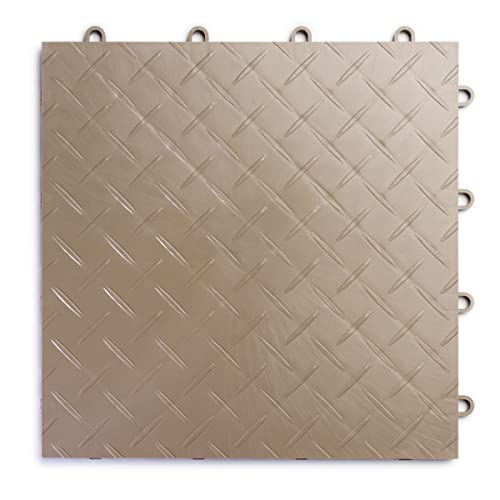 SnapLock RaceDeck Diamond 12"x12" Interlocking Garage Tiles (48 Pack / Beige)