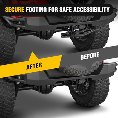 Tow Hitch Step Bar 2" Receiver Bumper Guard for Pickup Truck SUV (Tow Hitch Step w/ Anti Rattle Stabilizer)