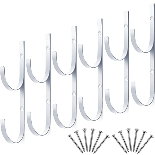 6 Pieces Pool Pole Hook Hanger Swimming Brackets Pool Hook (White)