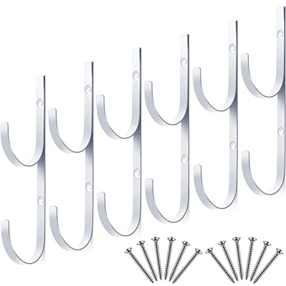 6 Pieces Pool Pole Hook Hanger Swimming Brackets Pool Hook (White)