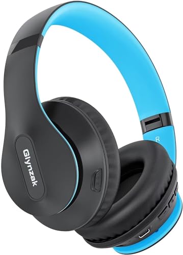 Wireless Bluetooth Headphones Over Ear V6.0 HiFi Stereo with Mic (Blue)