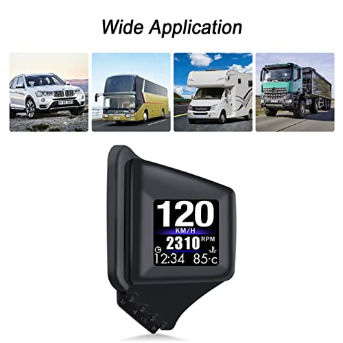 Head Up Display for Car Digital Speedometer Display GPS+OBD2 Dual System Smart Gauge MPH Clock RPM Over Speed Alarm Odometer for All Vehicle (A401 Connection)