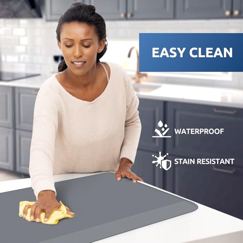 0.8" Thick Kitchen Mat Cushioned Anti Fatigue Rug Comfort Floor Mats (Grey / 39"L x 17.3"W x 0.8"Th)