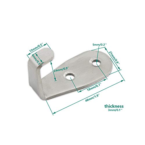 Stainless Steel Coat Hooks (L Shape Small: 48*21*24mm)