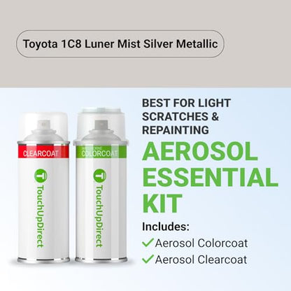 Car Paint Touch Up Spray Kit (Aerosol Spray - Essential Kit / Luner Mist Silver Metallic)