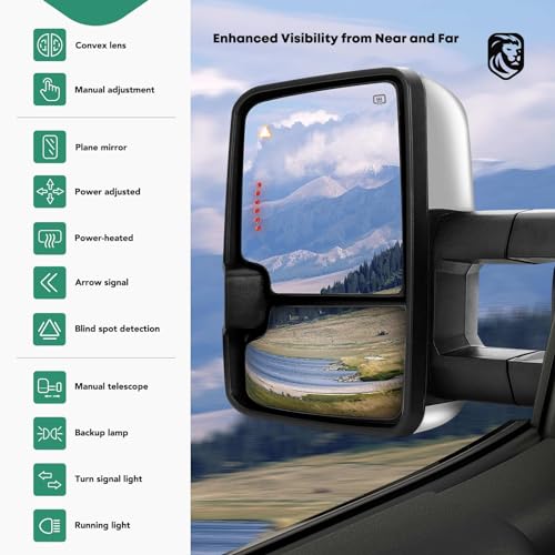 Towing Mirrors for Toyota Tundra 2007 (Chrome)