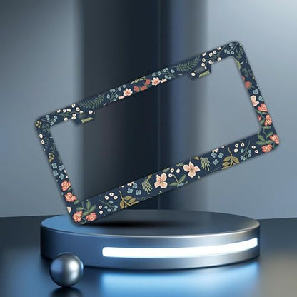 Colorful Floral Flowers License Plate Frames (Colorful Flowers)