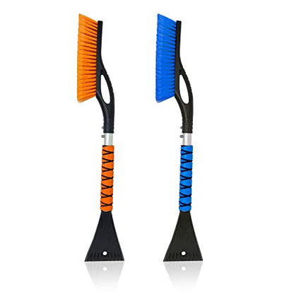 27" Ice Scraper for Car Windshield and Car Snow Brush (Blue & Orange)