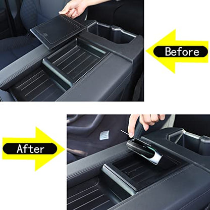 Car Armrest Hidden Storage Box for 2022 (Matte Black)