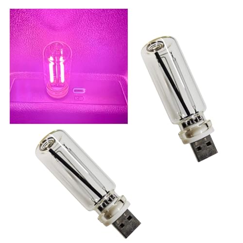2PCS USB LED Lights for Car Interior (Pink)