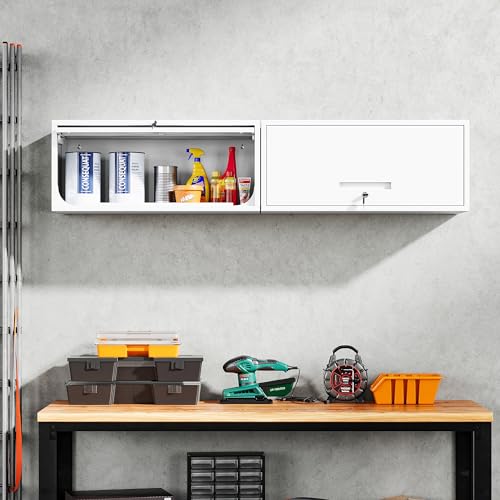 Metal Wall Cabinet with Doors (13"D x 32"W x 14"H / White)