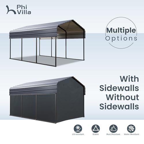 10x15 Carport (Gray / 10x15ft)