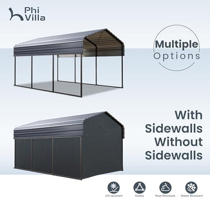 10x15 Carport (Gray / 10x15ft)