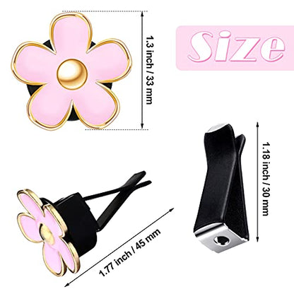 6 Pcs Daisy Vent Clips for Car (Pink / 1 Count (Pack of 6))