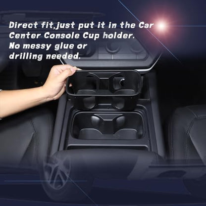 Black Center Console Cup Holder Compatible with Land Rover Defender 90 110 130 2020 (For Defender 2022-2024)